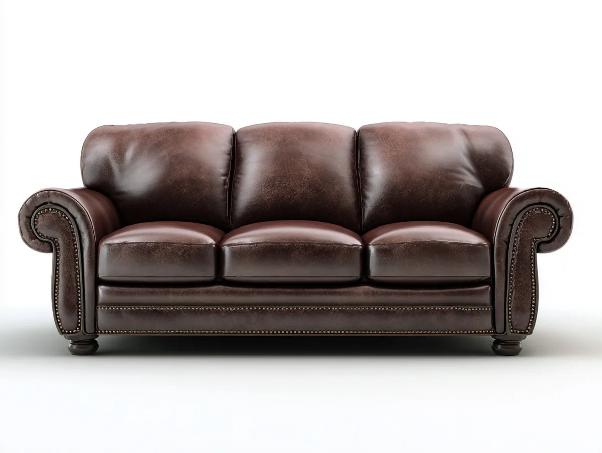 3-Sitzer Chesterfield-Sofa Dunkelbraun aus PU-Kunstleder 220 x 95 x 90 cm Gerade