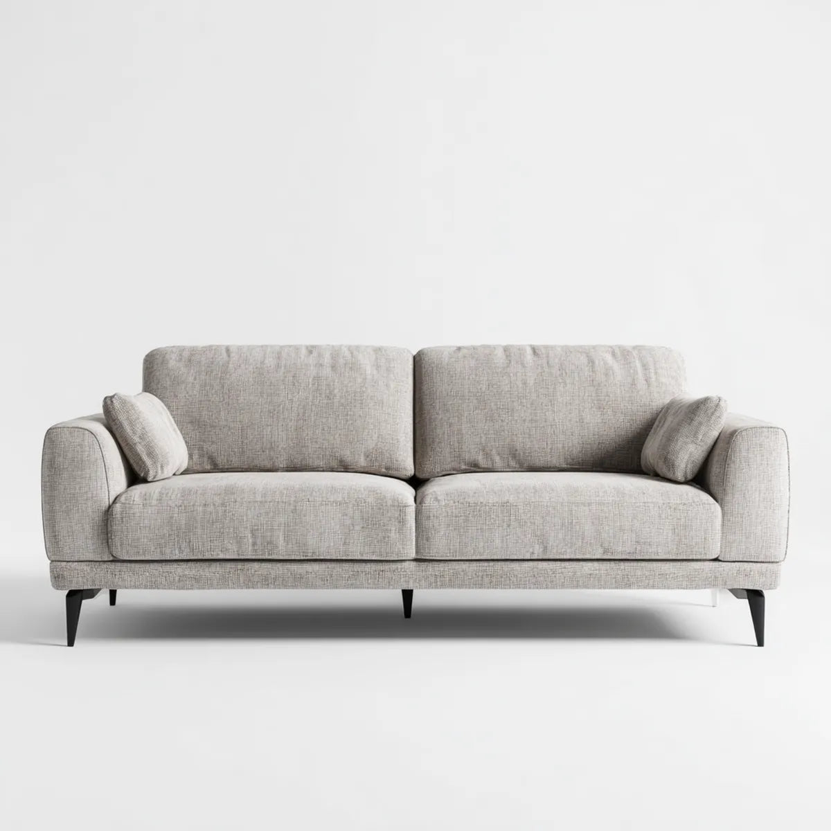 3-Sitzer Sofa Hellgrau 220 x 92 x 84 cm Polyester Schaumstoff Rechteckig