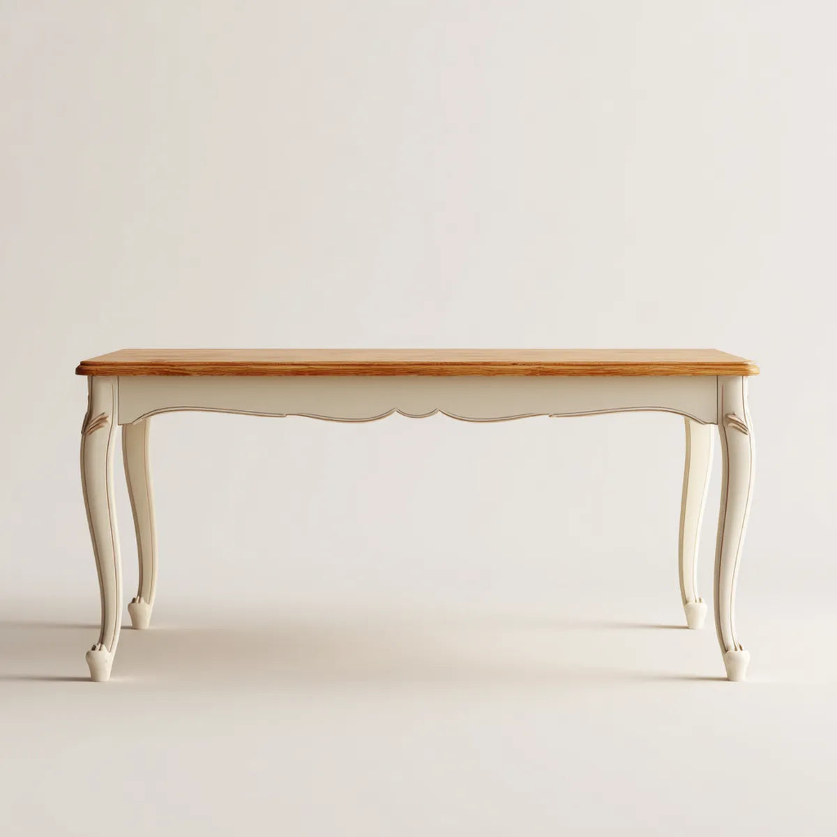 Esstisch rechteckig Weiß Naturholz 160 x 80 x 76 cm aus Kiefernholz und Gummibaumholz