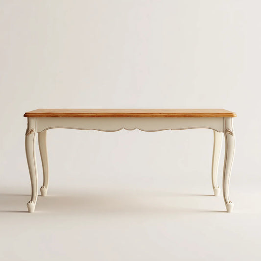 Esstisch rechteckig Weiß Naturholz 160 x 80 x 76 cm aus Kiefernholz und Gummibaumholz