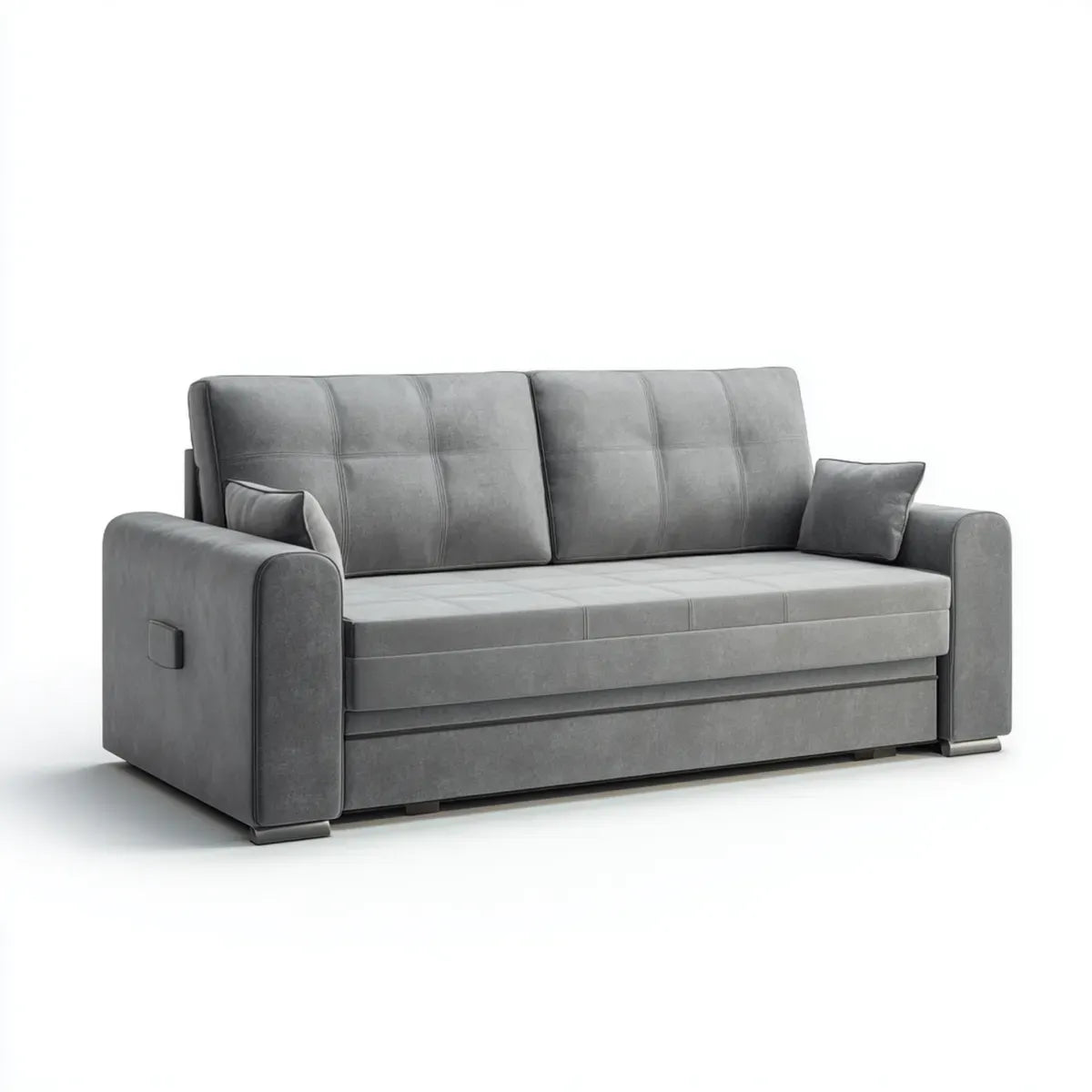 Schlafsofa 3-Sitzer Grau 220 x 95 x 90 cm Mikrofaser Polyester Rechteckig
