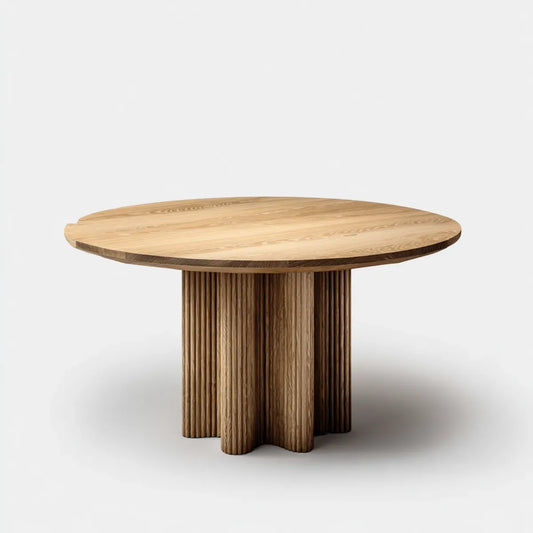 Runder Esstisch Eiche Natur Ø 120 cm Massivholz 75 cm Höhe