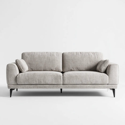 3-Sitzer Sofa Hellgrau 220 x 92 x 84 cm Polyester Schaumstoff Rechteckig