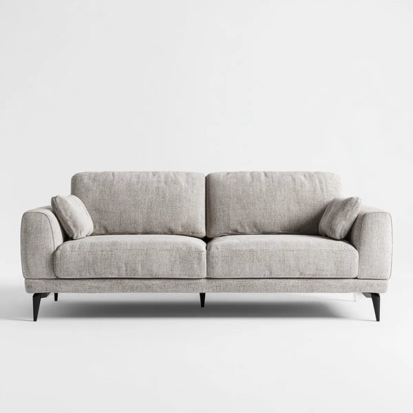 3-Sitzer Sofa Hellgrau 220 x 92 x 84 cm Polyester Schaumstoff Rechteckig