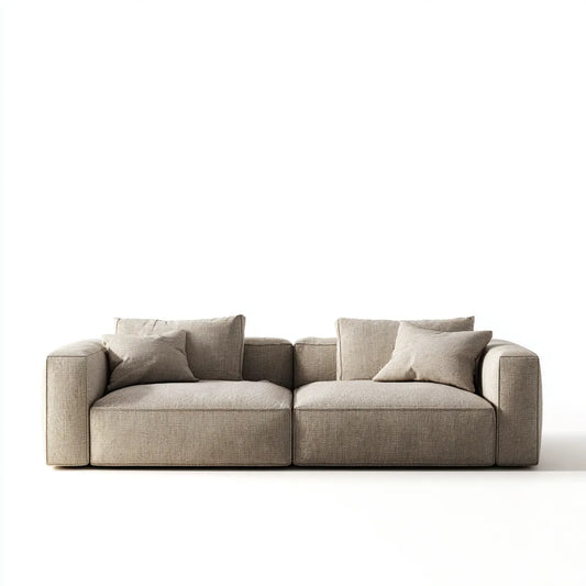 2-Sitzer Sofa Beige 240 x 100 x 75 cm Polyester Gerade