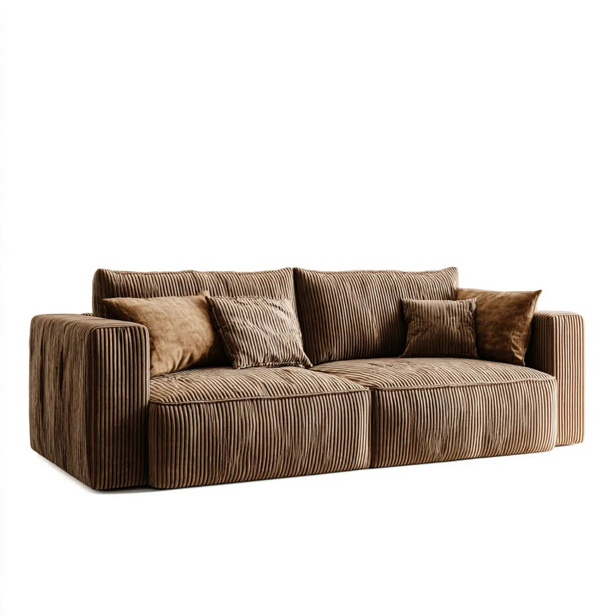 3-Sitzer Sofa Braun 230 x 100 x 78 cm mit Polyester-Cordbezug geradlinige Form